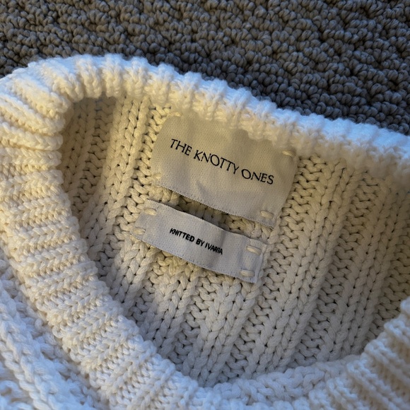 KNOTTY ONES DELČIA SWEATER CREAM WHITE CREWNECK SWEATER - Picture 6 of 9